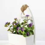 24cm Wild  With Wood Planter Silk Flower Arrangement