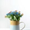 17cm Wild  Silk Flower  in Metal Jug