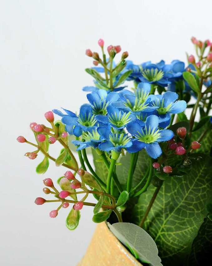 17cm Wild  Silk Flower  in Metal Jug