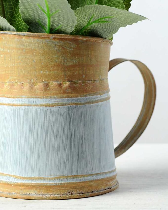 17cm Wild  Silk Flower  in Metal Jug