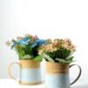 17cm Wild  Silk Flower  in Metal Jug