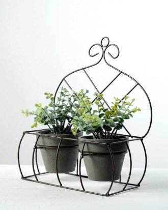 11"Eucalyptus pottde in iron case GS-0339049