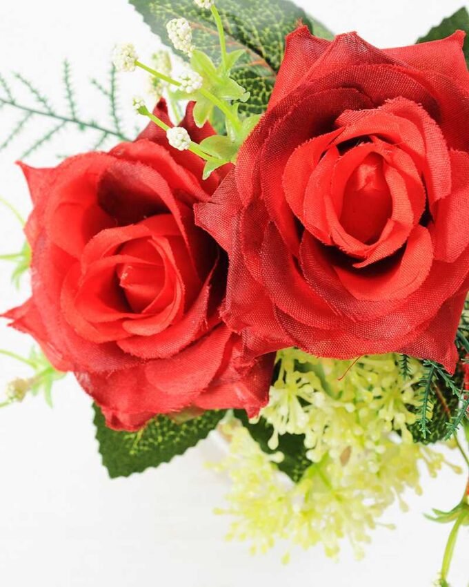 H:25 H:25.5cm Rose in Glass pot GS-0339637