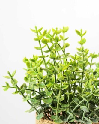 H:20cm Eucalyptus in Burlap Wrap Pot GS-0339691 Potted Flowers&Plants YeahFlower is one of Chinese leading OEM manufacturers and exporters , supplying the silk flowers, wholesale artificial trees H:20cm Eucalyptus in Burlap Wrap Pot GS-0339691