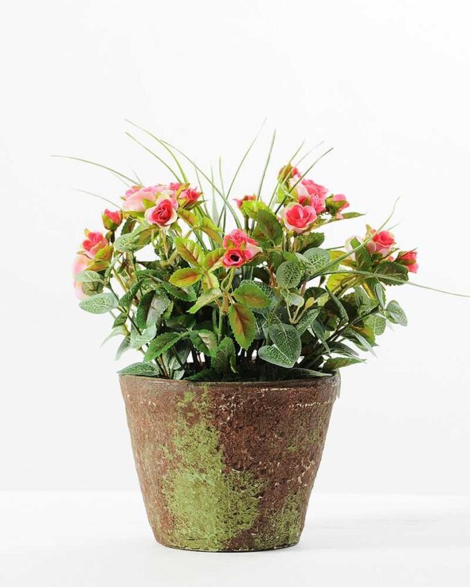20CM Mini Rose in PaPer PulP Pot GS-0339719 5 20CM Mini Rose in PaPer PulP Pot GS-0339719