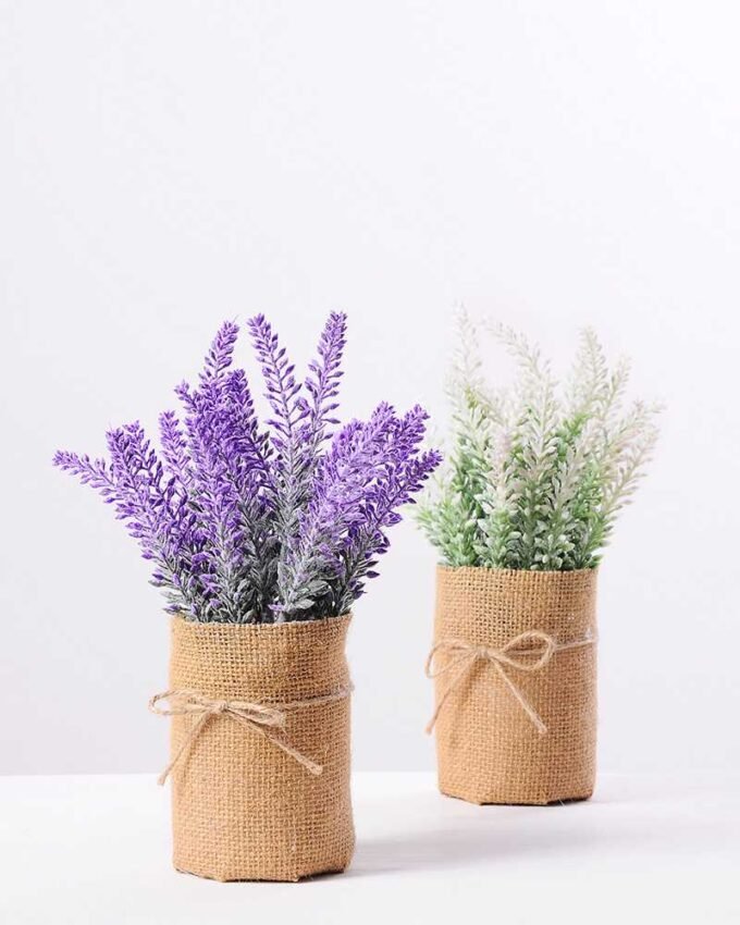 23CM Lavender in linen Pot GS-0339733