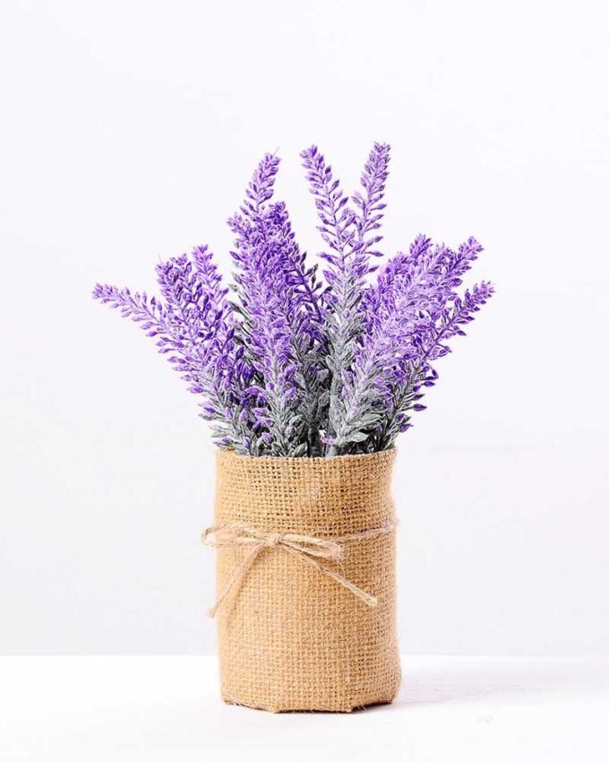 23CM Lavender in linen Pot GS-0339733