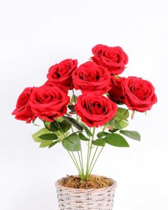 28*28*45CM Rose Bush*9 GS-1810036-R1 Flowers Bush YeahFlower is one of Chinese leading OEM manufacturers and exporters , supplying the silk flowers, wholesale artificial trees 28*28*45CM Rose Bush*9 GS-1810036-R1