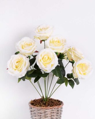 28*28*45CM Rose Bush*9 GS-1810036-W1 Flowers Bush YeahFlower is one of Chinese leading OEM manufacturers and exporters , supplying the silk flowers, wholesale artificial trees 28*28*45CM Rose Bush*9 GS-1810036-W1
