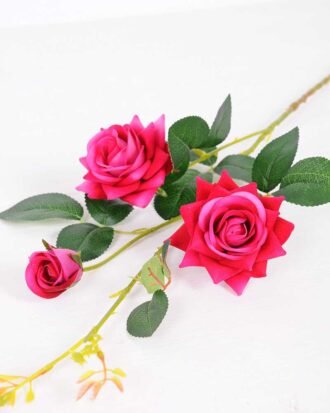 17*82cm Velvet mini rose spray*3 GS-2390011-R2