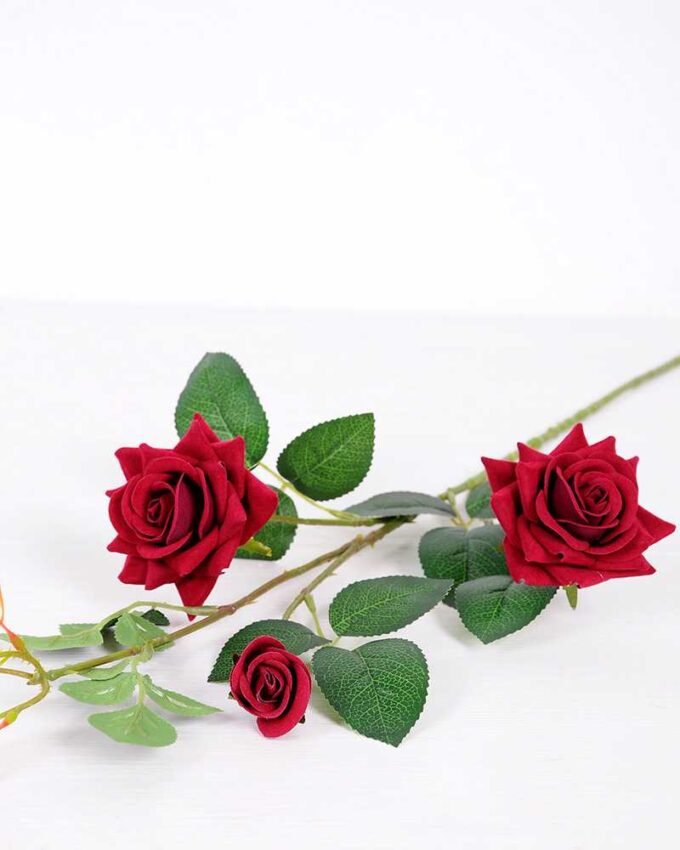 17*82cm Velvet mini rose spray*3 GS-2390011-R3