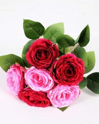 12*12*20cm Rose*6 with raffia GS-2620053-R1