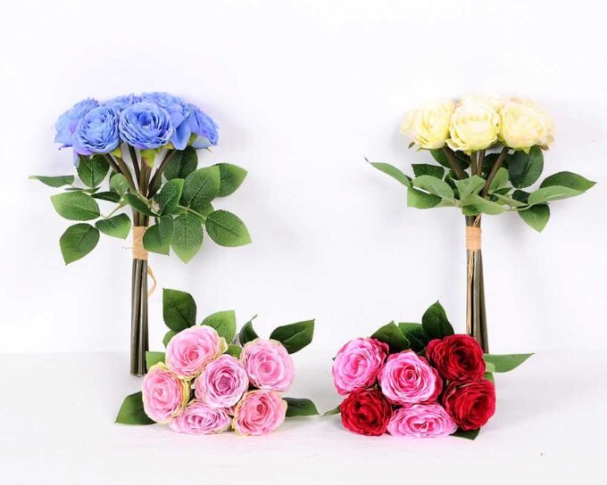 12*12*20cm Rose*6 with raffia GS-2620053-R1