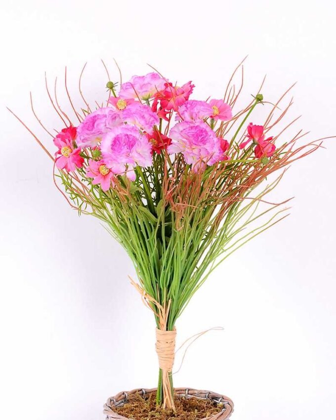 30*30*50CM  Carnation & daisy & grass bouquet*9 GS-2620180-R1