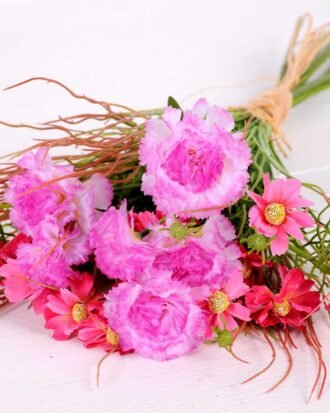 30*30*50CM  Carnation & daisy & grass bouquet*9 GS-2620180-R1