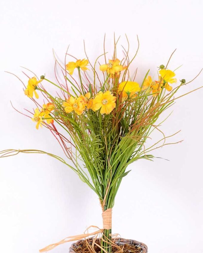 30*30*50CM  Carnation & daisy & grass bouquet*9 GS-2620180-Y1