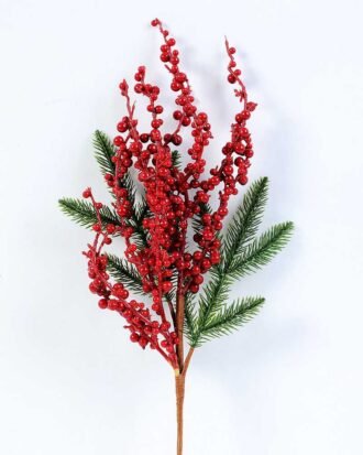 20*45cm red berry & Pine twigs spray GS-3010094