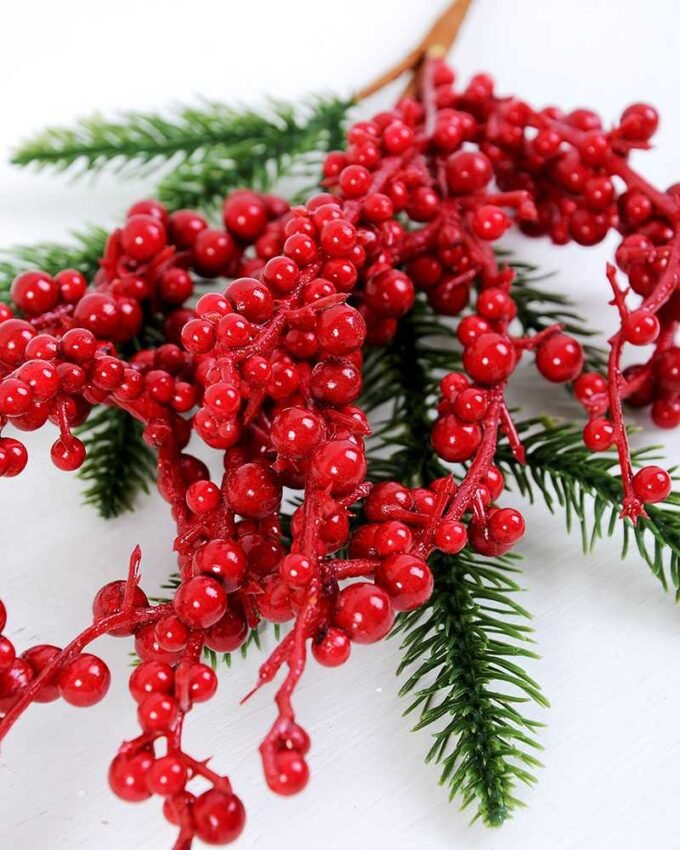 20*45cm red berry & Pine twigs spray GS-3010094