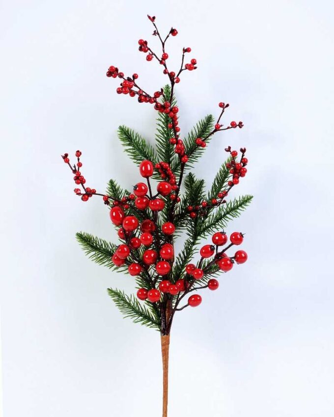 15*40cm red berry & Pine twigs spray GS-3010097