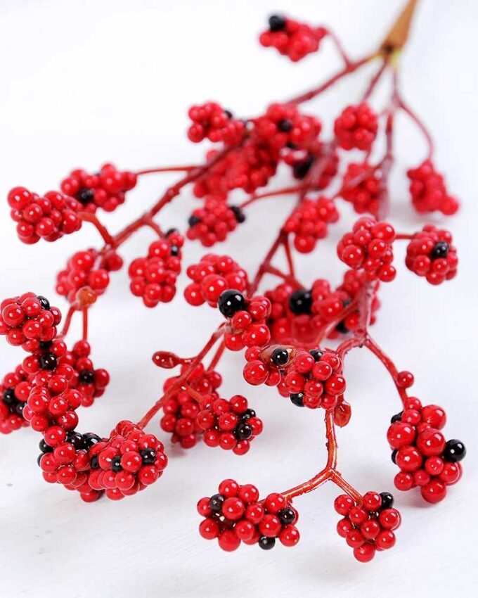 12*45cm red/black berry spray GS-3010099