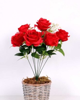 18*40cm Rose bush*7 GS-3150007-R1 Flowers Bush YeahFlower is one of Chinese leading OEM manufacturers and exporters , supplying the silk flowers, wholesale artificial trees 18*40cm Rose bush*7 GS-3150007-R1