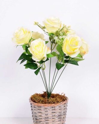 18*40cm Rose bush*7 GS-3150007-W1 Flowers Bush YeahFlower is one of Chinese leading OEM manufacturers and exporters , supplying the silk flowers, wholesale artificial trees 18*40cm Rose bush*7 GS-3150007-W1