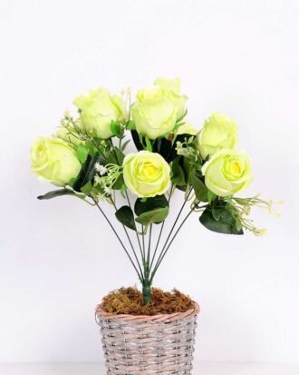 18*42cm Rose bush*9 GS-3150010-G1 Flowers Bush YeahFlower is one of Chinese leading OEM manufacturers and exporters , supplying the silk flowers, wholesale artificial trees 18*42cm Rose bush*9 GS-3150010-G1