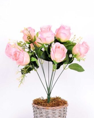 18*42cm Rose bush*9 GS-3150010-P1 Flowers Bush YeahFlower is one of Chinese leading OEM manufacturers and exporters , supplying the silk flowers, wholesale artificial trees 18*42cm Rose bush*9 GS-3150010-P1
