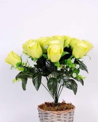 32*36cm Mini rose bush*18 GS-3150011-G1 Flowers Bush YeahFlower is one of Chinese leading OEM manufacturers and exporters , supplying the silk flowers, wholesale artificial trees 32*36cm Mini rose bush*18 GS-3150011-G1
