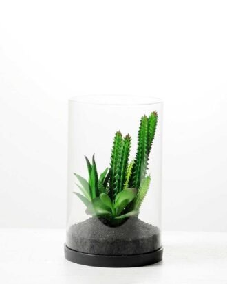 desert plant in glass pot GS-3180061 Succulent YeahFlower is one of Chinese leading OEM manufacturers and exporters , supplying the silk flowers, wholesale artificial trees desert plant in glass pot GS-3180061