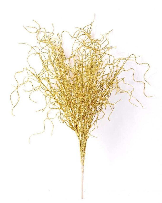 50cm Gold Glittered Willow Spray (1 Count) Christmas Florals GS-3350029