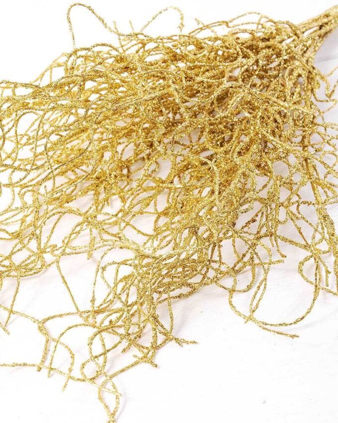50cm Gold Glittered Willow Spray (1 Count) Christmas Florals GS-3350029