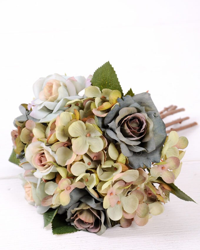25cm Rose&Hydrangea bunch*8 GS-1450121-G1