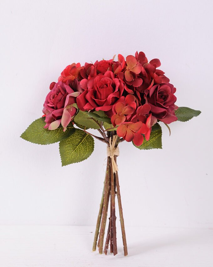 25cm Rose&Hydrangea bunch*8 GS-1450121-R1