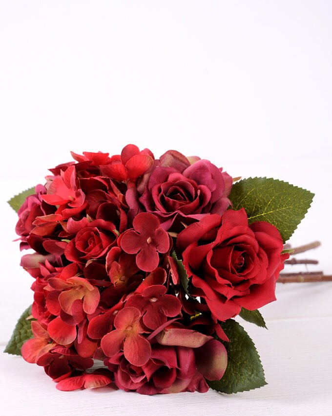 25cm Rose&Hydrangea bunch*8 GS-1450121-R1