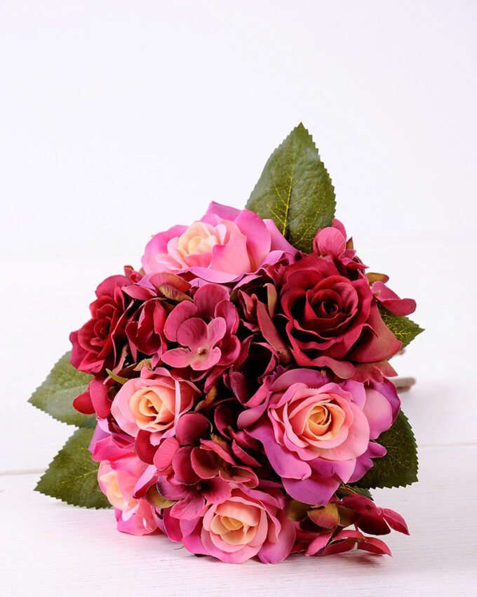 25cm Rose&Hydrangea bunch*8 GS-1450121-R2