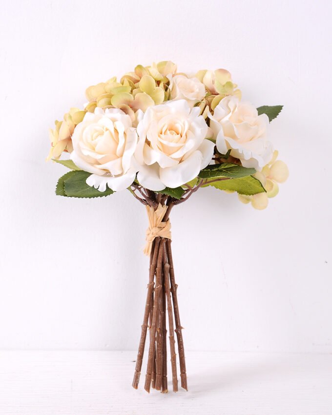 25cm Rose&Hydrangea bunch*8 GS-1450121-W2