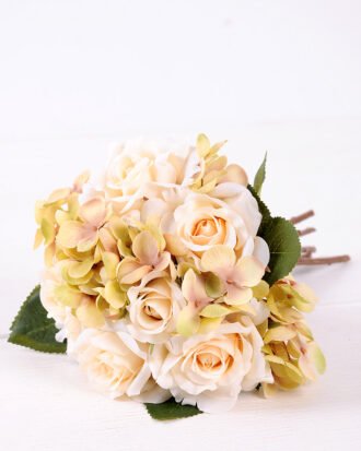 25cm Rose&Hydrangea bunch*8 GS-1450121-W2