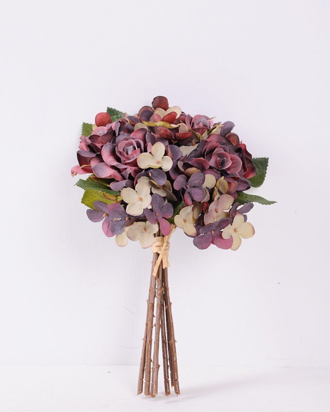 25cm Rose&Hydrangea bunch*8 GS-1450121-Z1