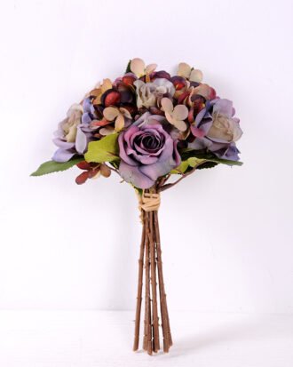 25cm Rose&Hydrangea bunch*8 GS-1450121-Z2