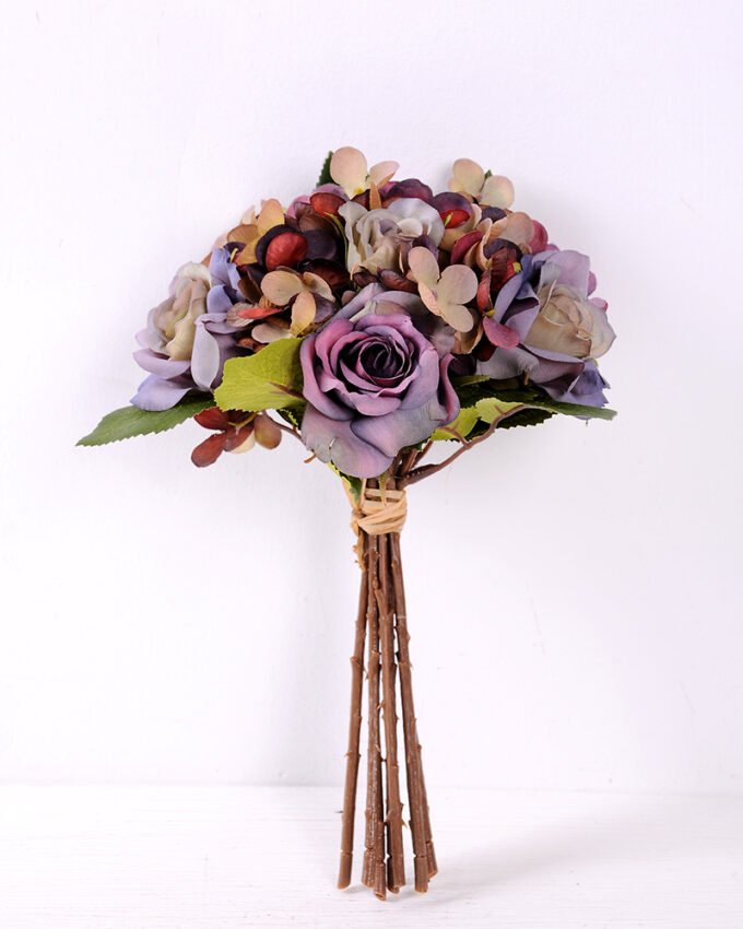 25cm Rose&Hydrangea bunch*8 GS-1450121-Z2