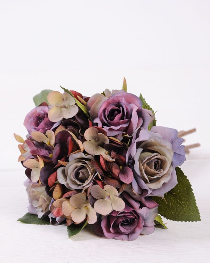 25cm Rose&Hydrangea bunch*8 GS-1450121-Z2