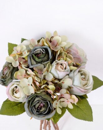 27cm Rose&Hydrangea bunch*11 GS-1450122