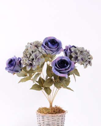 23*47cm Rose&hydrangea bush*7 GS-1450134-B2