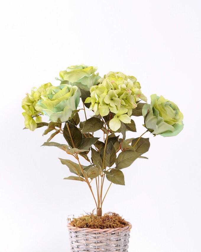 23*47cm Rose&hydrangea bush*7 GS-1450134-G1