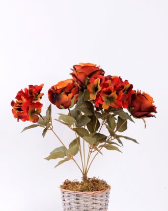 23*47cm Rose&hydrangea bush*7 GS-1450134-O1