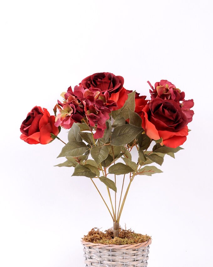 23*47cm Rose&hydrangea bush*7 GS-1450134-R1