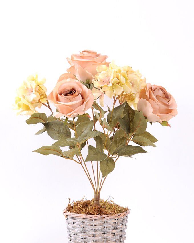 23*47cm Rose&hydrangea bush*7 GS-1450134-S2