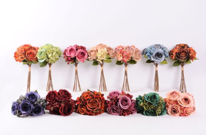 22*37cm Rose&hydrangea bouquet*7 GS-1450147-B1