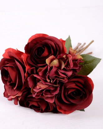 22*37cm Rose&hydrangea bouquet*7 GS-1450147-R2 Bouquet YeahFlower is one of Chinese leading OEM manufacturers and exporters , supplying the silk flowers, wholesale artificial trees 22*37cm Rose&hydrangea bouquet*7 GS-1450147-R2